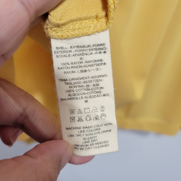 Free People Yellow Blouse Large NWT - Picture 8 of 13